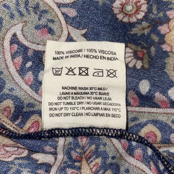 Sonmer Womens Paisley Ruffled Smocked Neck Maxi Dress Multicolor Size Medium NWT - Picture 12 of 12